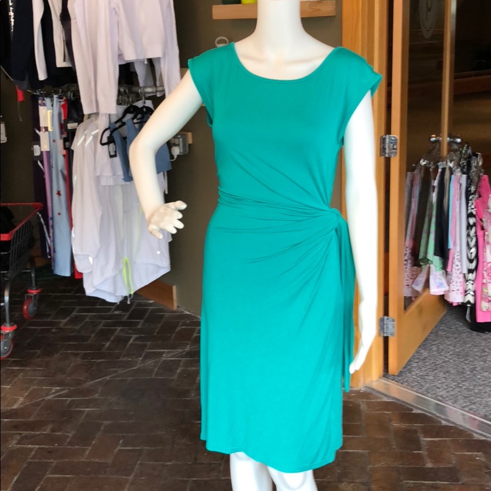Boston Proper Turquoise Cotton Sleeveless Dress